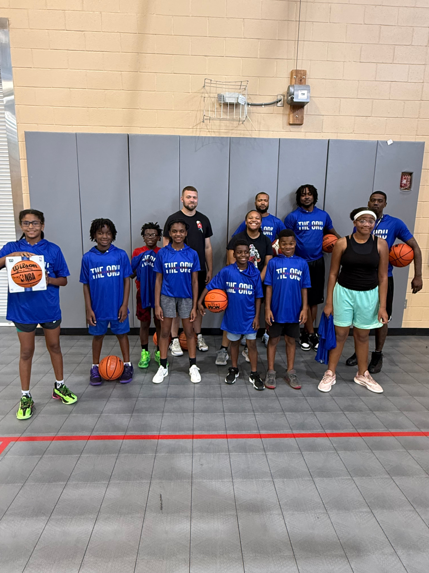 Young athletes and coaches together at the Richland County Fall Mini Camp